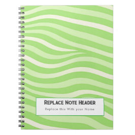 Personalized Lime Green Wave Patterned  Notizblock