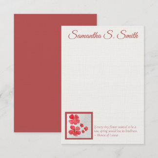 Personalized Little Flower Flat Note Card Einladung