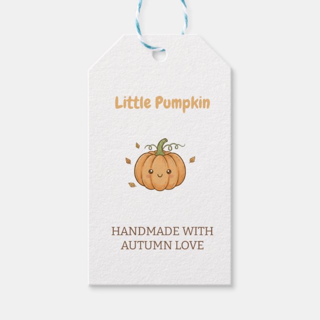 Personalized Little Pumpkin Baby Blanket Geschenkanhänger (Vorderseite)