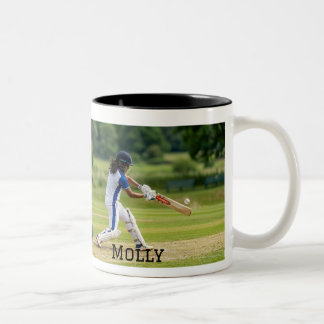 Personalized Living that Cricket Mum Life Photo  Zweifarbige Tasse