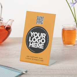 Personalized Logo and Text Simple Qr Code Sockelschild