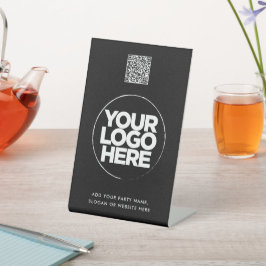 Personalized Logo and Text Simple Qr Code Sockelschild