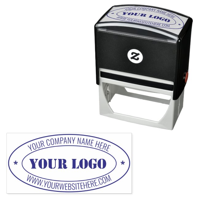Personalized Logo Name Website Oval Stamp Permastempel (Beispiel)