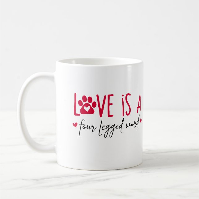 Personalized Love is a Four Legged Word Photo Kaffeetasse (Links)