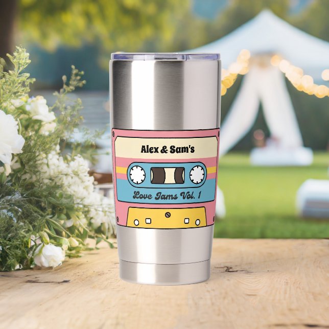 Personalized Love Jams Cassette Tape – Custom Name Thermobecher (Hochzeit (gedreht))