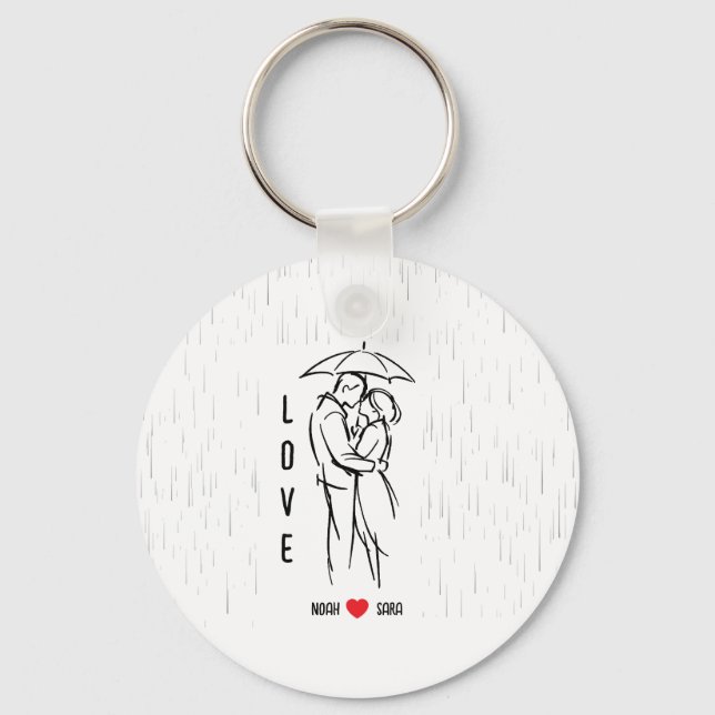 Personalized Love Keychain – Custom Names Romantic Schlüsselanhänger (Vorderseite)