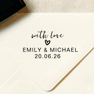 Personalized Love Script Wedding Name Stamp Permastempel