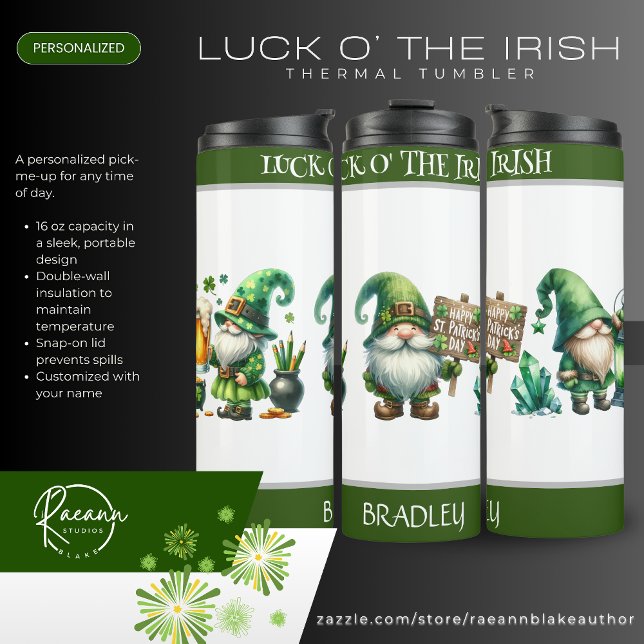 Personalized Luck O' the Irish Thermal Tumbler Thermosbecher (Von Creator hochgeladen)
