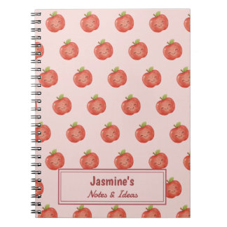 Personalized Lucky Apple Cute Watercolor Notizblock