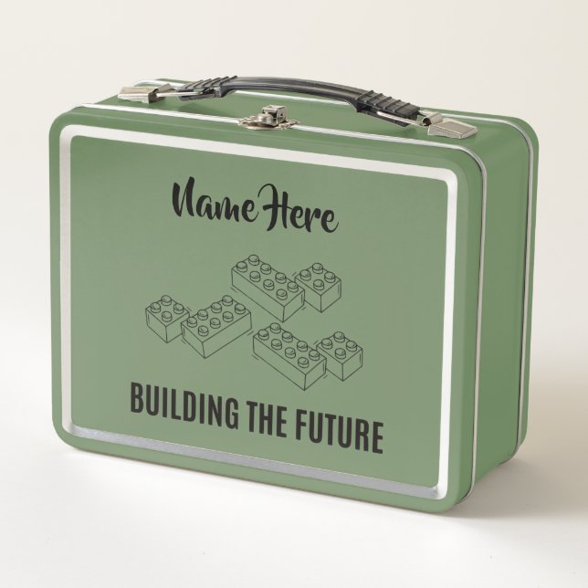 Personalized Lunchkins Building Bricks Lunch Box (Vorderseite)