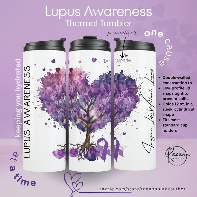 Personalized Lupus Awareness Thermal Tumbler Thermosbecher (Von Creator hochgeladen)