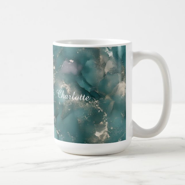 Personalized Luxury Marble Pattern Custom Name  Kaffeetasse (Rechts)