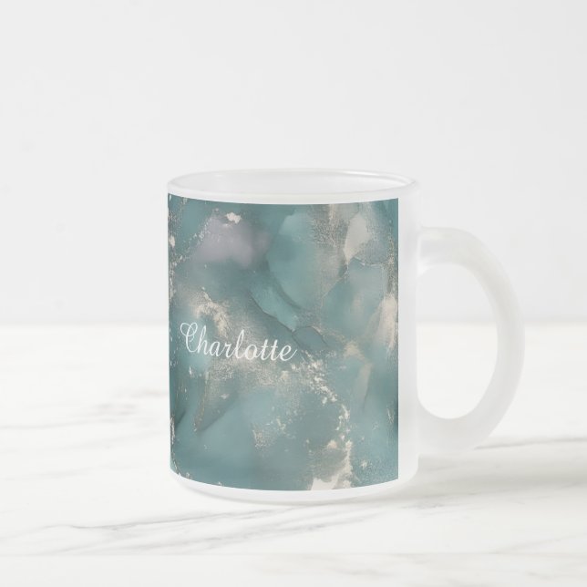 Personalized Luxury Marble Pattern Custom Name  Mattglastasse (Rechts)