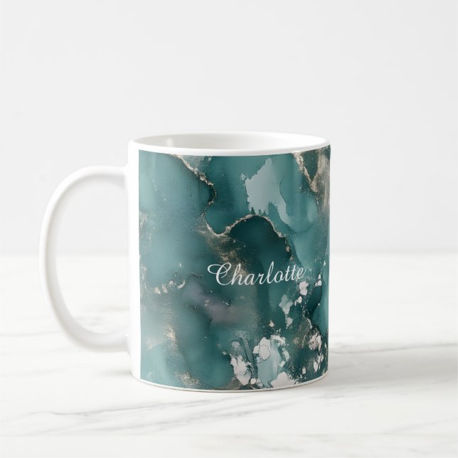 Personalized Luxury Marble Pattern Custom Name Mug Kaffeetasse (Links)
