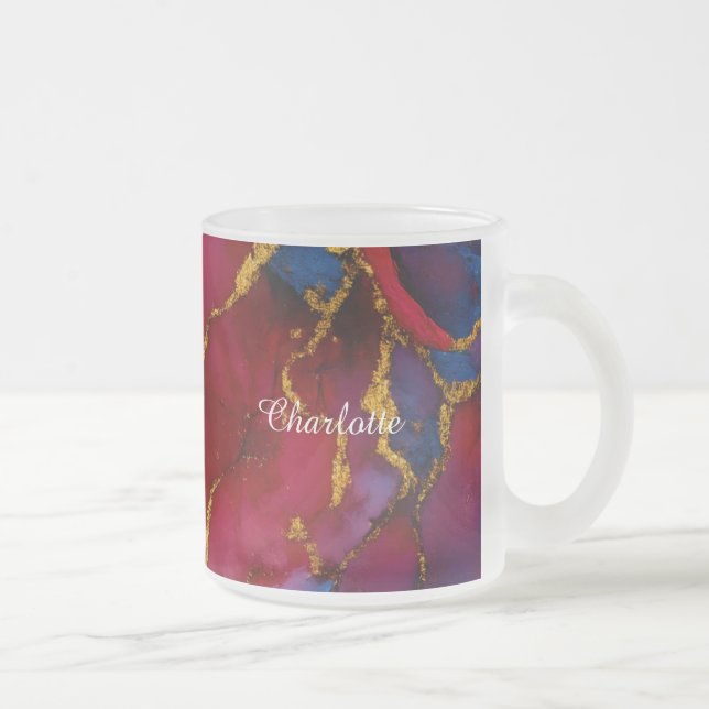 Personalized Luxury Marble Pattern Custom Name Mug Mattglastasse (Rechts)