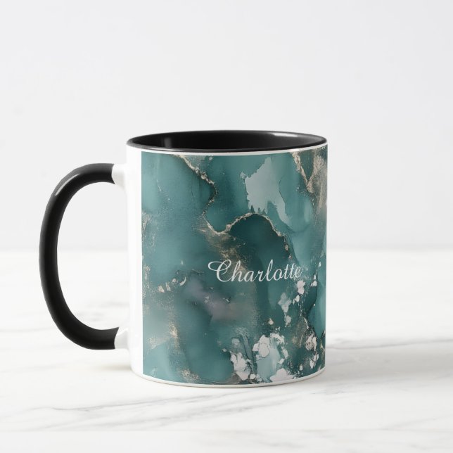 Personalized Luxury Marble Pattern Custom Name Mug Tasse (Links)