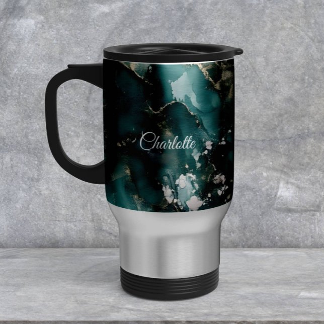 Personalized Luxury Marble Pattern Custom Name  Reisebecher (Von Creator hochgeladen)
