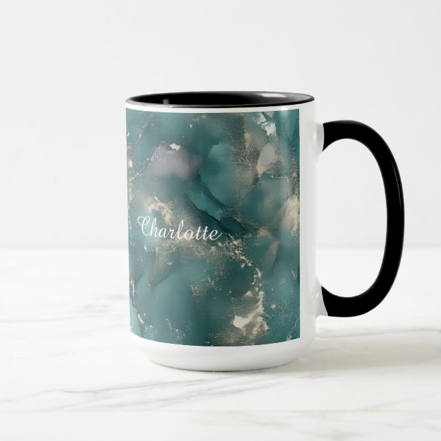 Personalized Luxury Marble Pattern Custom Name  Tasse (Rechts)