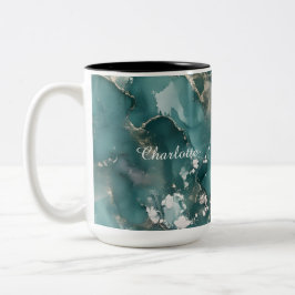 Personalized Luxury Marble Pattern Custom Name Zweifarbige Tasse