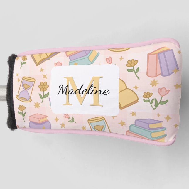 Personalized Magic Books Girl School Pink Golf Headcover (Vorderseite)