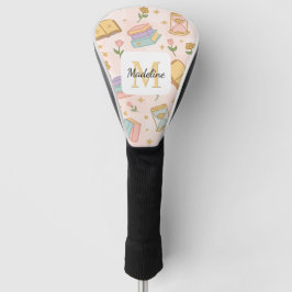Personalized Magic Books Girl Wizard School Pink Golf Headcover