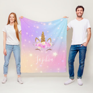 Personalized Magical Unicorn Blanket for Girls Fleecedecke