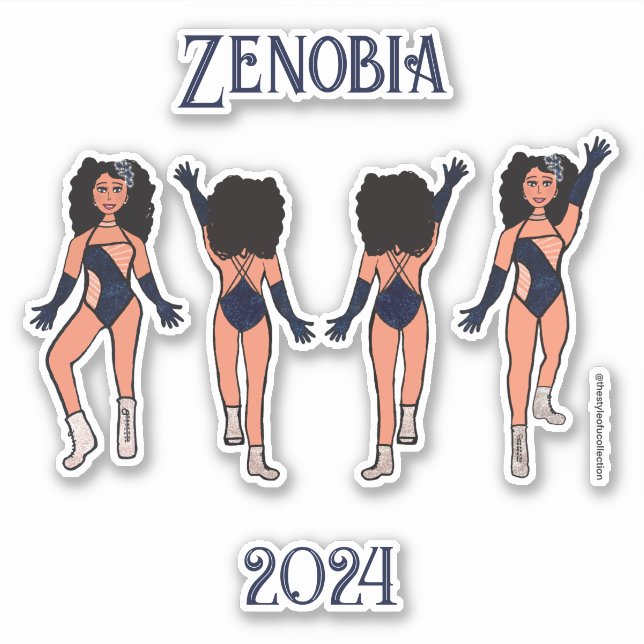 Personalized Majorette / Dancer Stickers Indigo #2 (Devant)