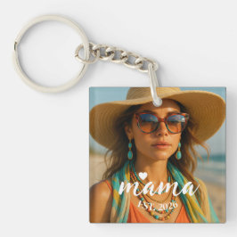 Personalized Mama Est Year Custom Gift For Mommy Schlüsselanhänger