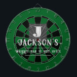 Personalized Man Cave Custom Bar Name Dartscheibe<br><div class="desc">Faux wooden background with monogram and family name in center of the board. Other colors available in the shop. This fun template lets you create your own personalized man cave "your name" whiskey or bbq backyard bar dart board sign. Unique fun gift</div>