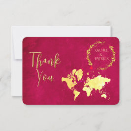 Personalized Map of Love Journey Wedding Dankeskarte