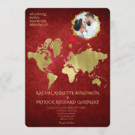 Personalized Map of Love Journey Wedding Einladung