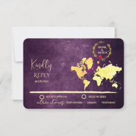 Personalized Map of Love Journey Wedding RSVP Karte
