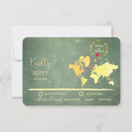 Personalized Map of Love Journey Wedding RSVP Karte