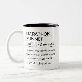 Personalized Marathon Runner Definition Zweifarbige Tasse