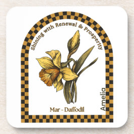 Personalized March Birth Month Flower Coaster Getränkeuntersetzer