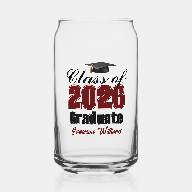 Personalized Maroon Black Class of 2026 Graduation (Recto)