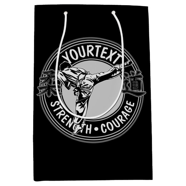 Personalized Martial Arts JUDO Japan Kampf Sport Mittlere Geschenktüte (Vorderseite)