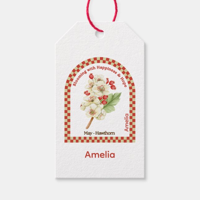 Personalized May Birth Flower  Geschenkanhänger (Vorderseite)