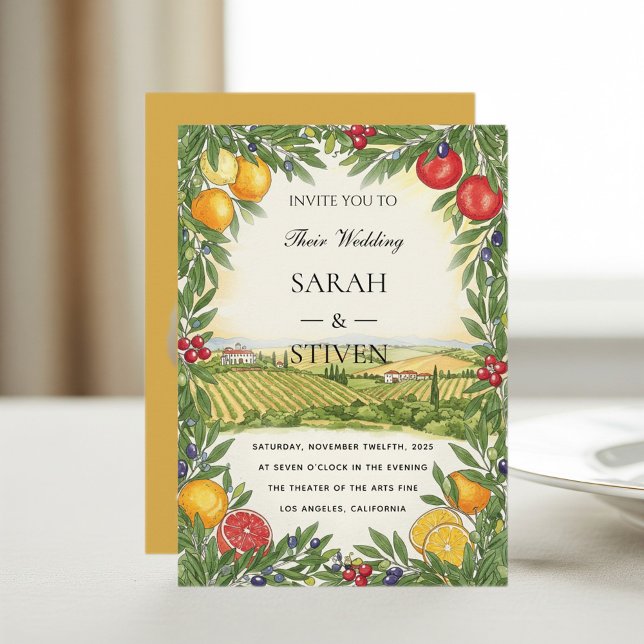 Personalized Mediterranean Wedding Invitation Einladung (Von Creator hochgeladen)