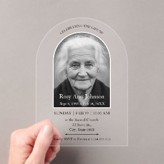 Personalized Memorial Funeral Photo  Acryleinladungen