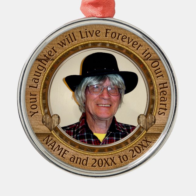 Personalized Memorial Ornaments with Picture Ornament Aus Metall (Vorne)