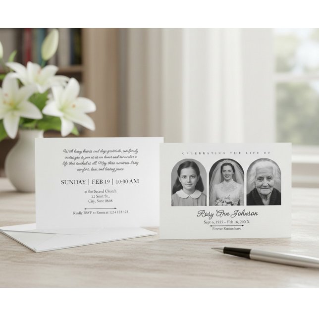 Personalized memorial photos invitation einladung (Von Creator hochgeladen)