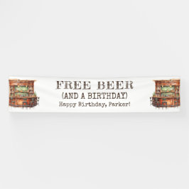 Personalized Men's Birthday Bar Free Beer Funny Banner