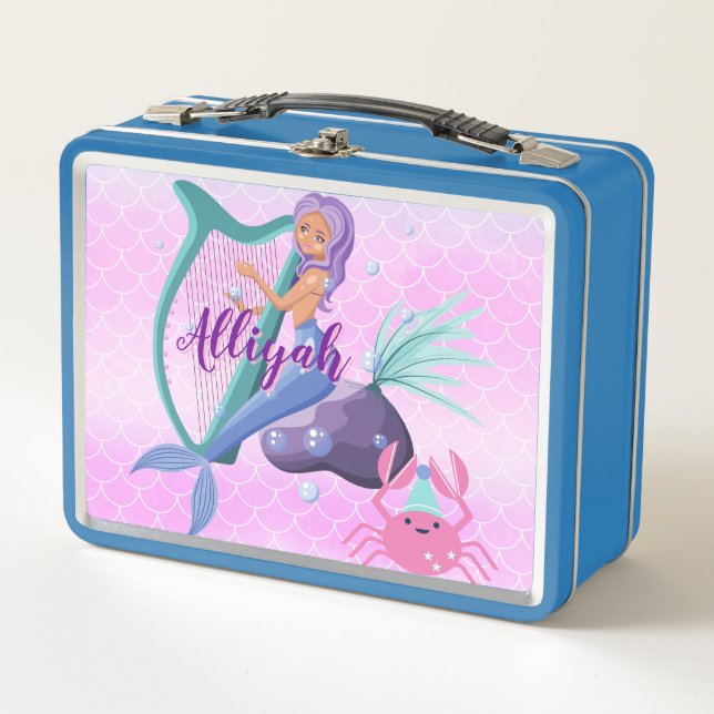 Personalized Mermaid  Metall Brotdose (Vorderseite)