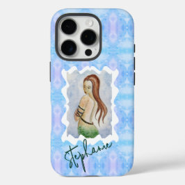 Personalized Mermaid Watercolor Original Art iPhone 16 Pro Hülle