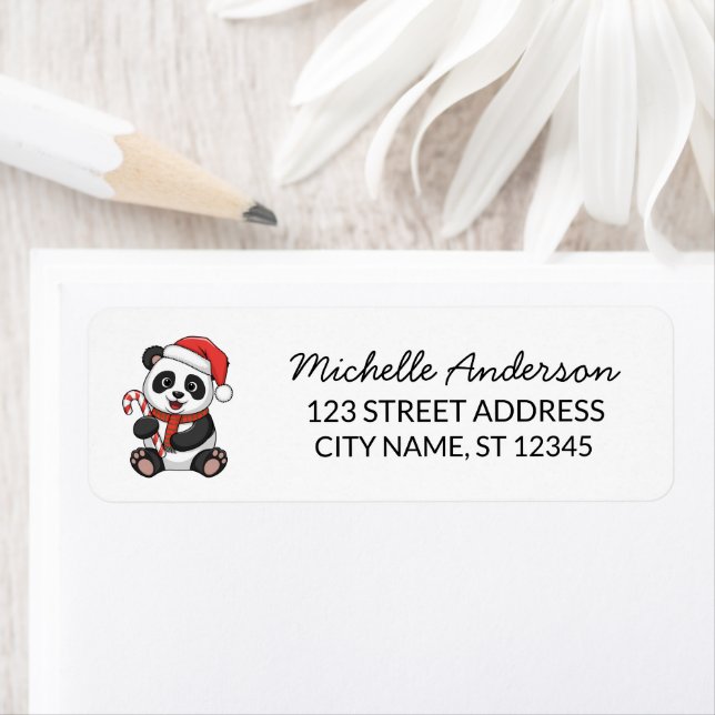 Personalized Merry Christmas Cute Panda Bear       (Insitu)