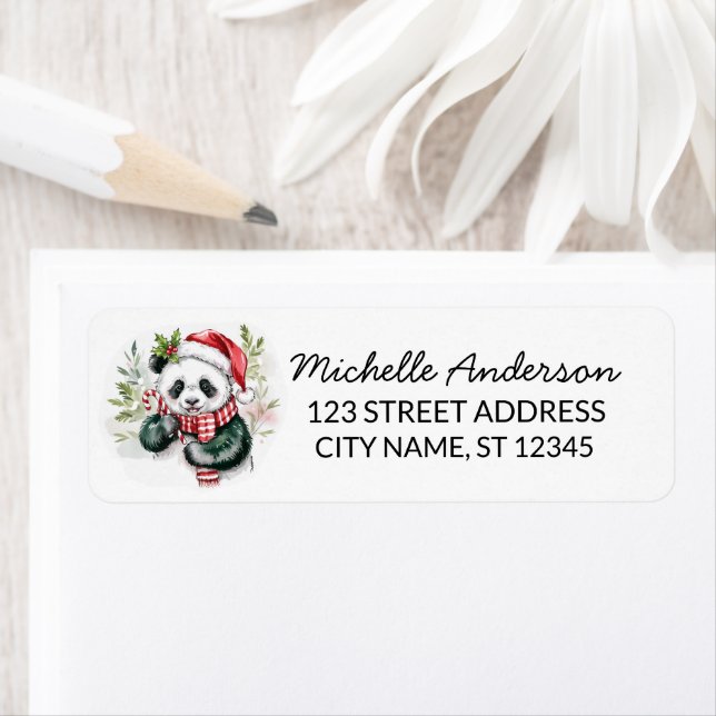 Personalized Merry Christmas Cute Panda Bear       (Insitu)