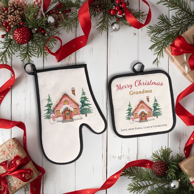 Personalized Merry Christmas Grandma Kitchen Set (Von Creator hochgeladen)
