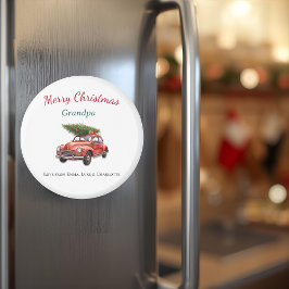 Personalized Merry Christmas Grandpa Magnet