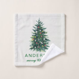 Personalized Merry Christmas Greetings Holiday Waschlappen